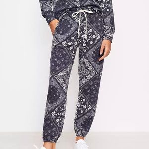 Lou & Grey Bandana Terry Sweatpants Sz Small NWT